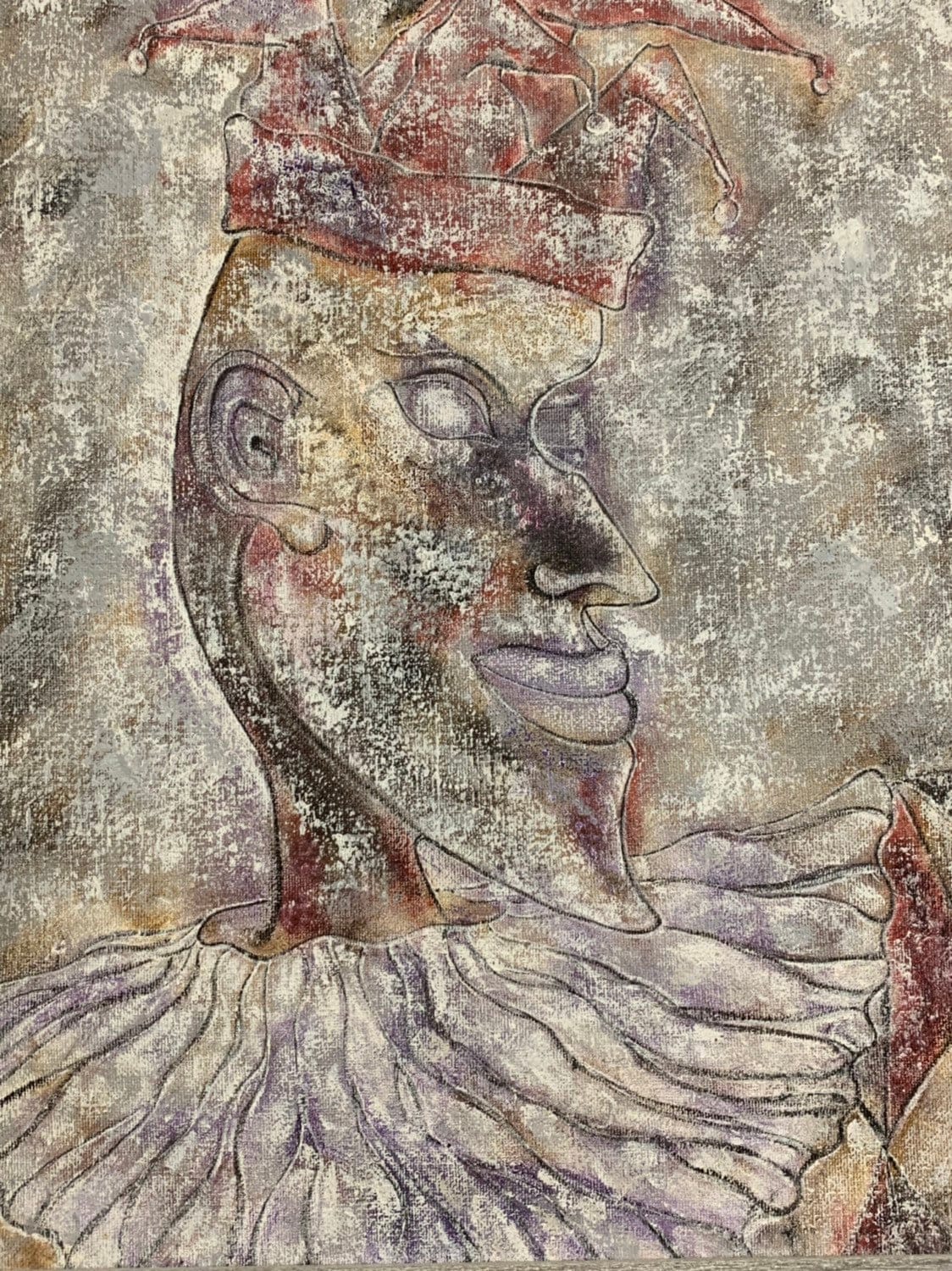 Original William Waite Mix Media Original Painting Titled Court Jester