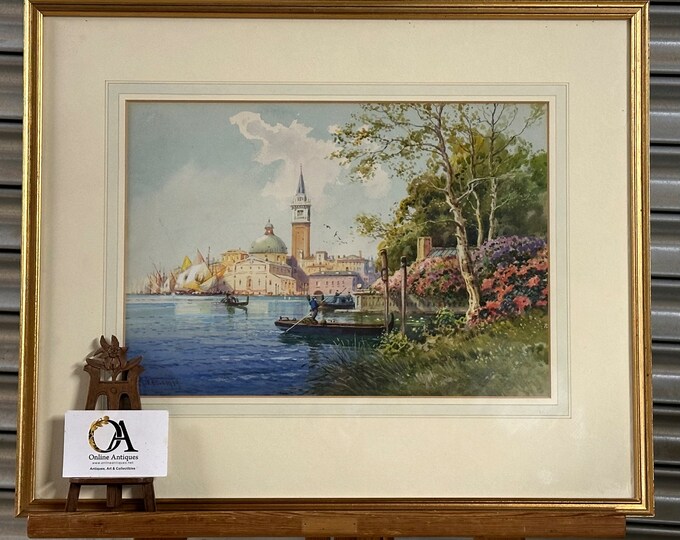 Beautiful Antique Watercolour By Wilfred Knox (A D Bell) Of Venice Dated 1939