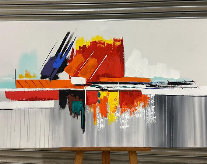 Original Large Abstract Acrylic Painting By Polish Artist, Monica Spiewak