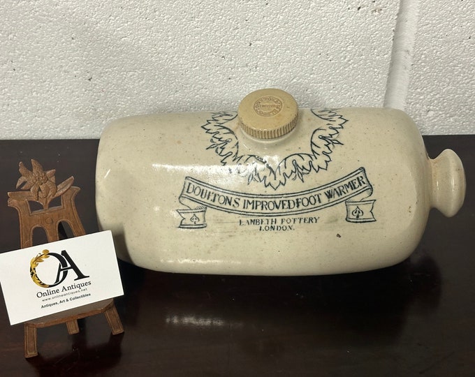 Large Antique Doulton’s Improved Foot Warmer, Lambeth Pottery London