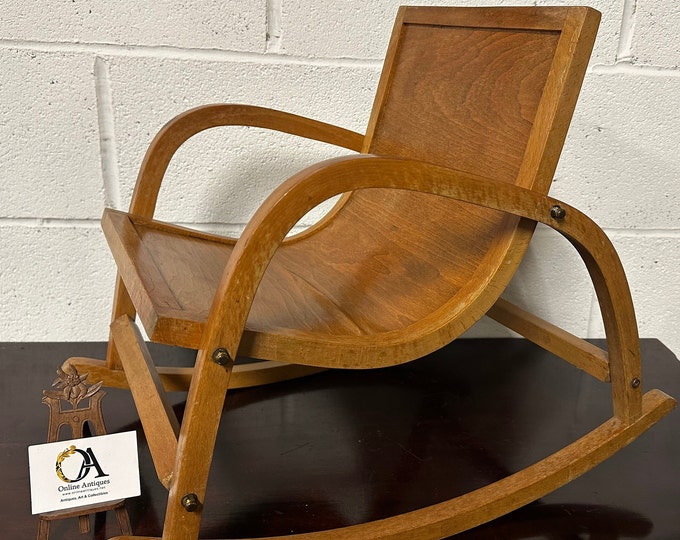 Vintage German Bauhaus Children's Rocking Chair in Bentwood, 1950s