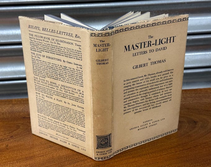The Master-Light: Letters to David by Gilbert Thomas, 1st Edition, Hardback - Signed by Author with dedication