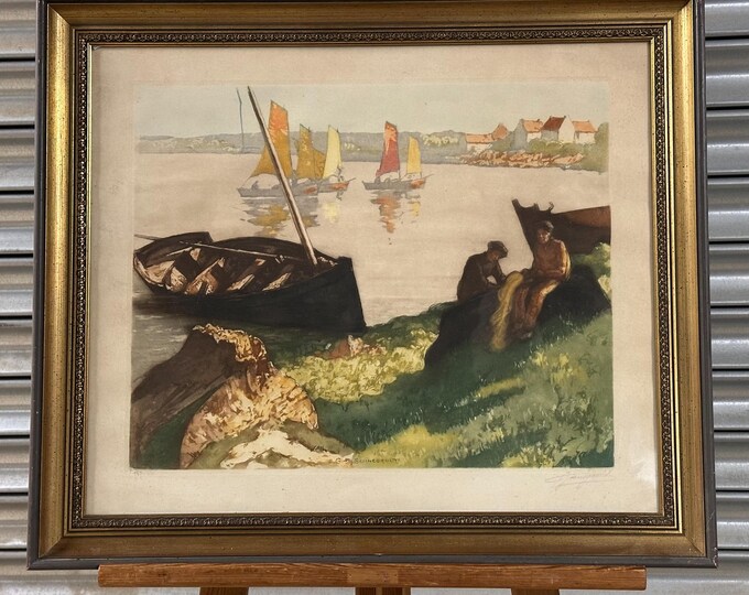 Rare Limited Edition 137/350 Lithograph By French Artist Georges Pierre Guinegault