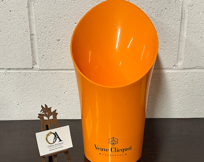 Large French Vintage Orange Veuve Clicquot Champagne Bucket