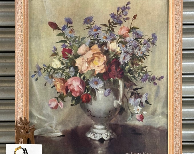 Beautiful Still Life Print Of A Floral Display By Vernon Ward