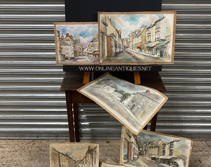 Selection Of 10 Original 1970’s Watercolours By R Russell Looks To Be The Lake District Area, Possibly Hawkshead