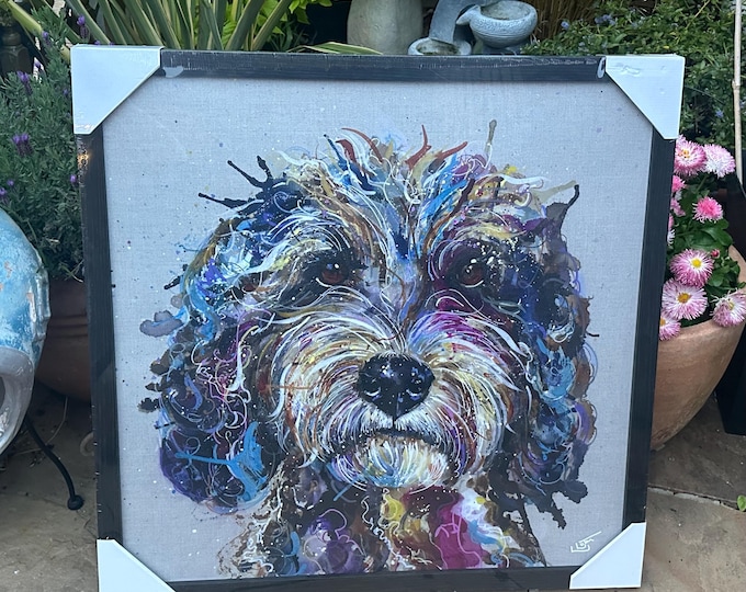 Gorgeous Large John Lewis Louise Luton 'Bumbles Cockapoo' Framed Print
