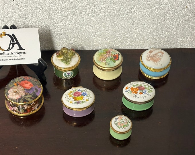 Selection Of 7 Trinket / Pill Boxes To Inc. Halcyon And Crummles - Perfect Gifts