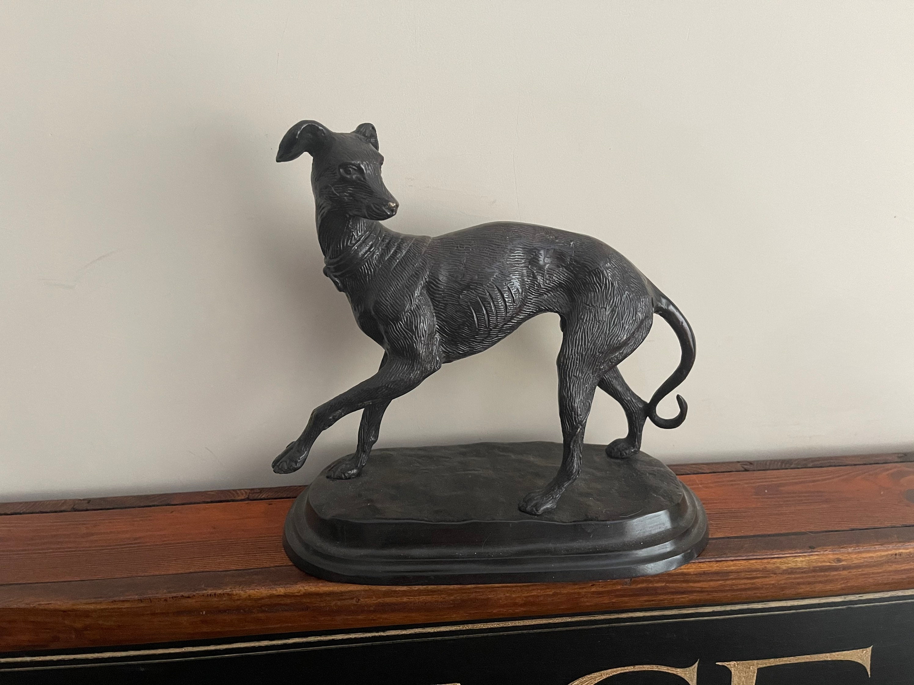 bronze greyhound figurines