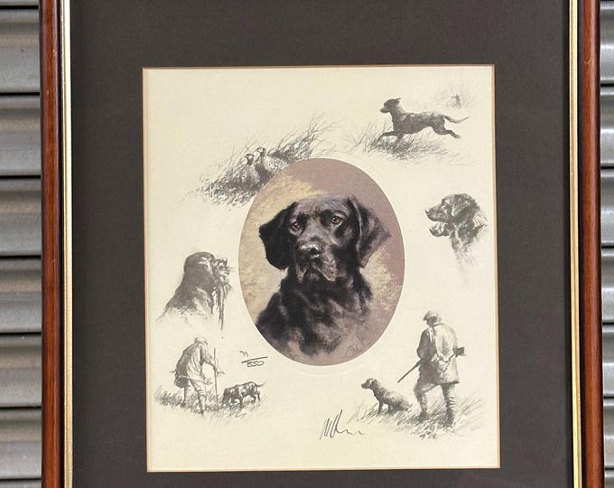 Beautiful Limited Edition Black Labrador Print By Mick Cawston 79/850