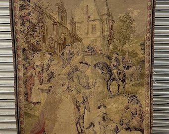 Lovely Vintage French Made Wall Hanging Tapestry
