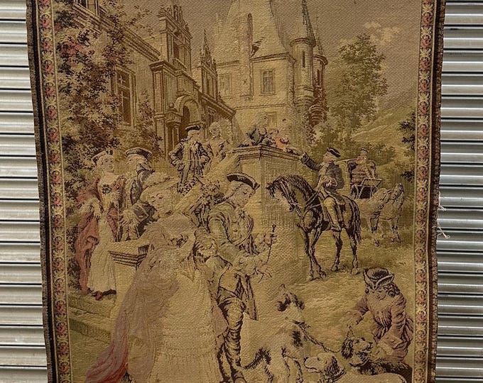 Lovely Vintage French Made Wall Hanging Tapestry