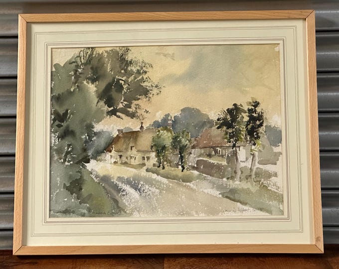 Barbara Crowe – View of Teffont, Wiltshire Original Watercolour Landscape Painting