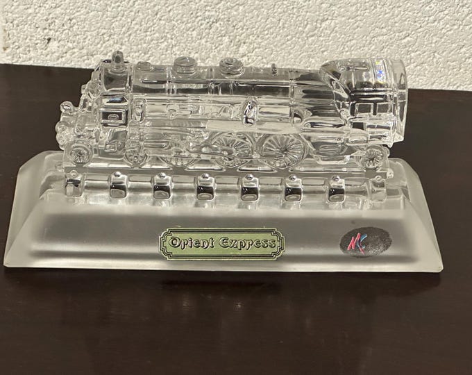 Vtg Nachtmann Magic Cristal Orient Express Locomotive Sculpture Paperweight