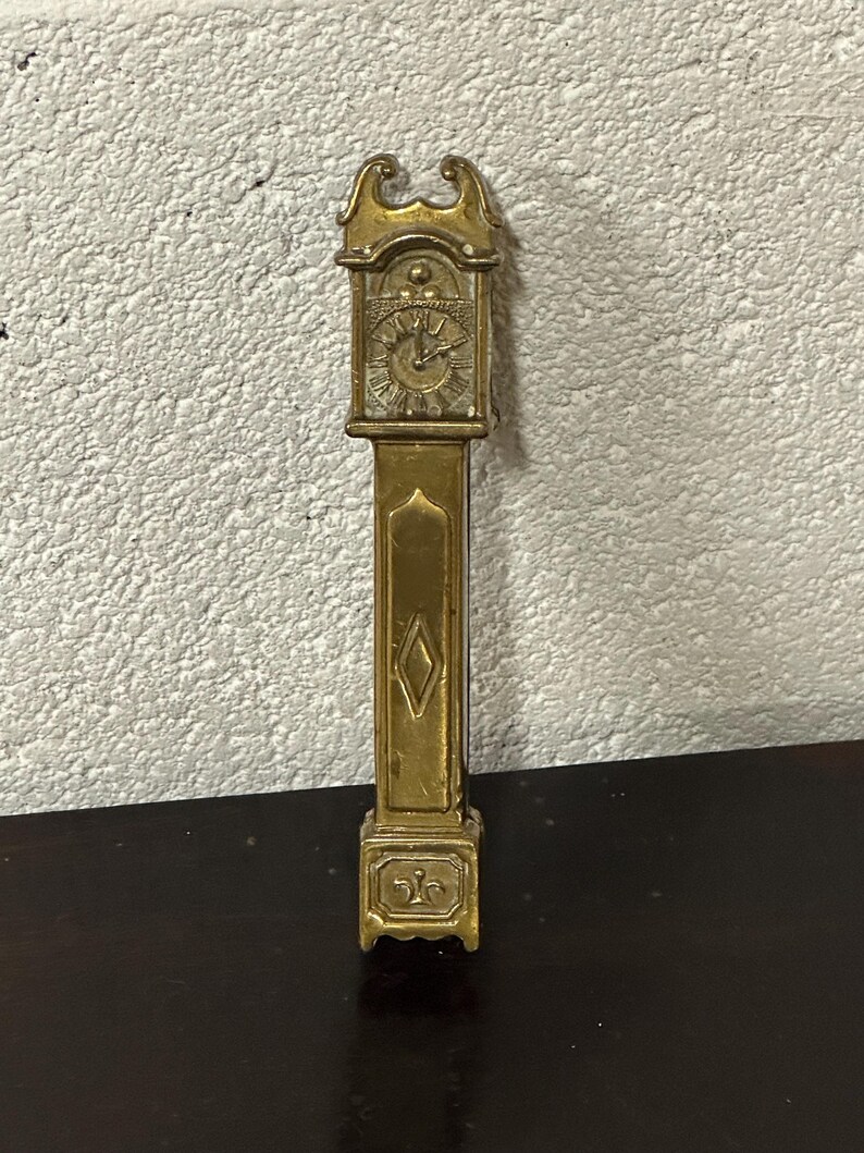 Antique Novelty Brass Grandfather Clock Shaped Nutcracker Perfect for