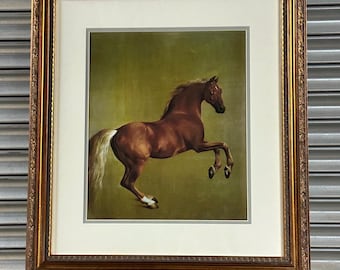 George Stubbs “Whistlejacket” – Quality Vintage Lithograph in Ornate Gilt Frame