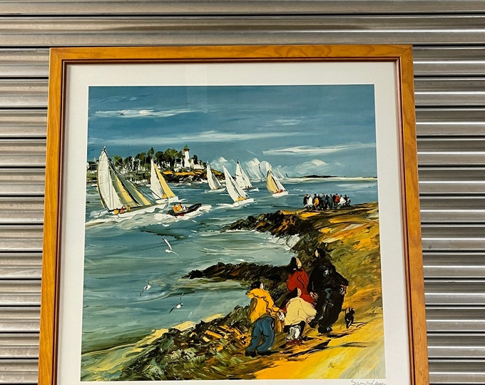 Stunning Large Framed and Glazed Print After The French Artist Christian Sanseau