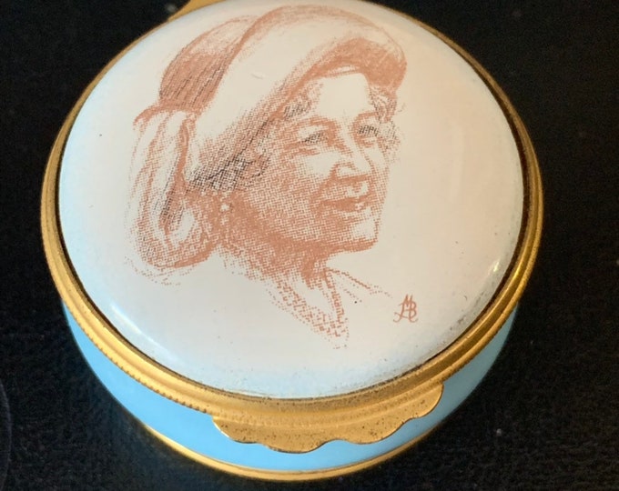 Halcyon Days Enamels Trinket Box -  A Tribute to the Queen Mother on Her 90th Birthday, 4th Aug 1990