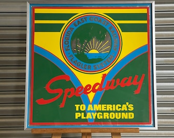 Fabulous Rare Limited Edition American Railroad Advertising Sign ‘Florida’ by Ian Logan -1973