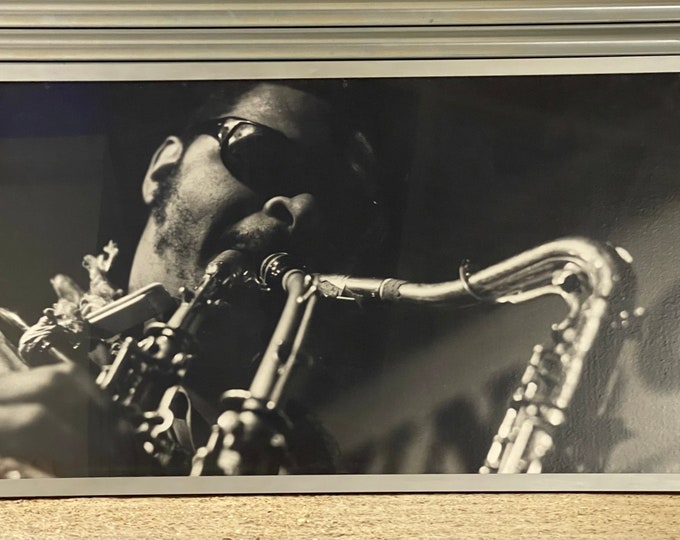 Superb Huge Contemporary Framed Photograph of Jazz Musician Rahsaan Roland Kirk
