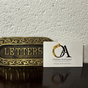 Antique Victorian Brass Letter Box / Letterplate