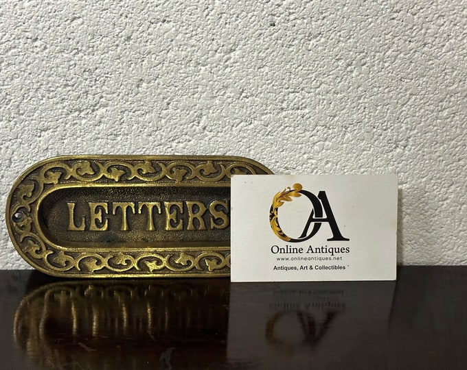 Antique Victorian Brass Letter Box / Letterplate