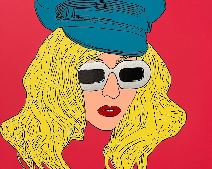 Superb Limited Edition Of 30 Silkscreen Print Of Lady Gaga By Si Gross 2011