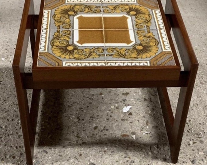 Stunning Teak and Tile Top Side/Coffee Table Designed and Manufactured in Denmark During the 1960s