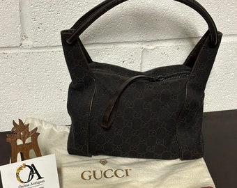 Gucci Dark Brown GG Canvas Shoulder Bag With Dust Bag – Made In Italy