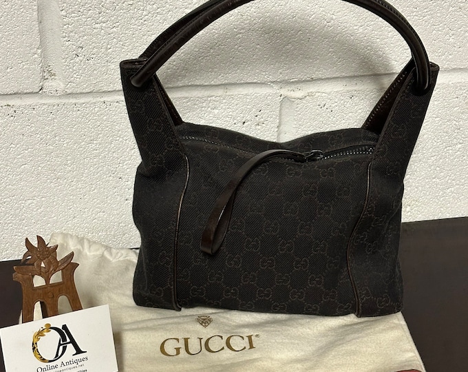 Gucci Dark Brown GG Canvas Shoulder Bag With Dust Bag – Made In Italy