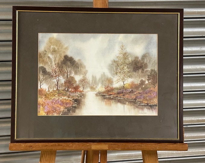 Lovely Framed And Glazed Artwork Titled Silver Stream By Anthony Waller