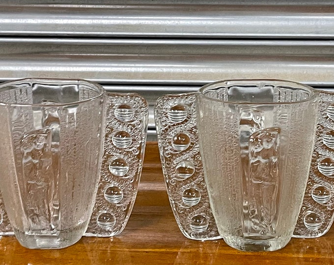 Beautiful Pair Of Unusual Rare Circa Late 19th Century French Winged Design Glass Vases.