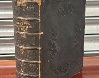 The Comprehensive Bible (1828) – Samuel Bagster – King George IV Dedication – Antique Family Bible
