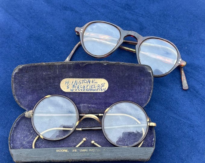 Antique Early 1900’s Spectacles With Case And One Other , Reading Glasses