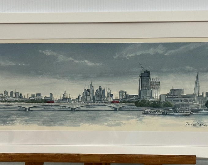 Original Watercolour Of Waterloo Bridge By Rhodri Jones - Original price