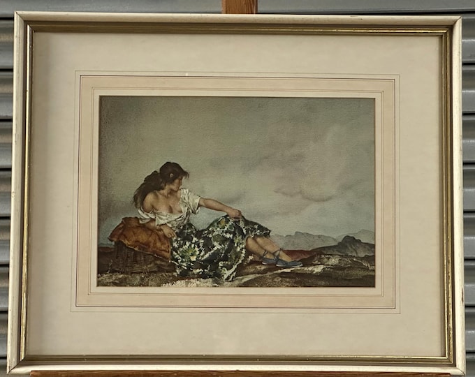Sir William Russell Flint “Naomi” 1967 Framed Colour Print – Published by Bemrose Printers Derby
