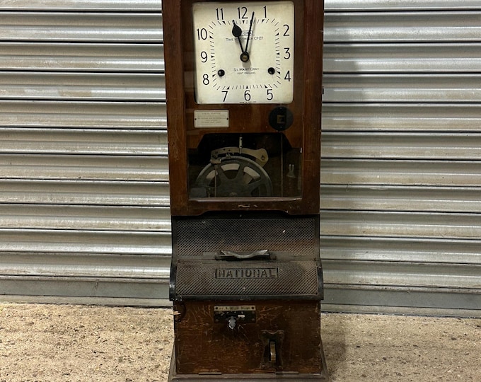 Vintage National Time Recorder Co Ltd Clocking In Machine, Time Recorder Machine - Early 20th Century