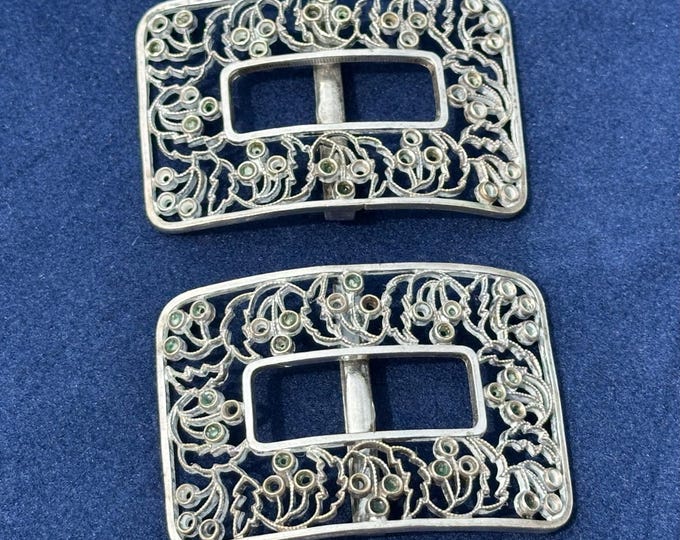 Beautiful Pair Of Antique Silver Shoe Buckles