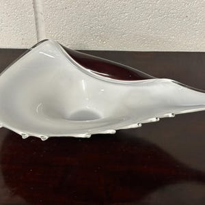 Superb Vintage Murano Style Designer Shell Shaped Centrepiece Glass Bowl
