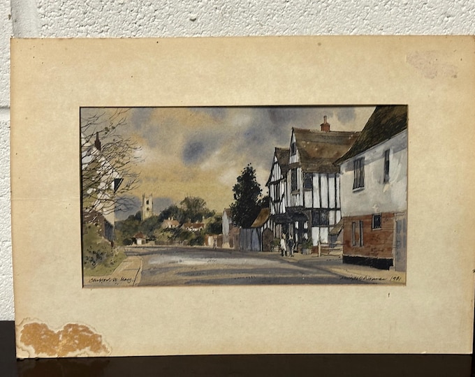 Beautiful Pen, Ink & Watercolour Of Stratford St Mary, Suffolk By Michael Radford Norman