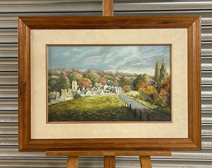 Beautiful Original Oil Painting on Board of Freshford from The Tything by Norman Phillips