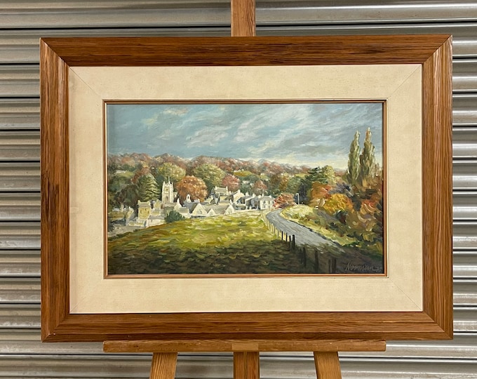 Beautiful Original Oil Painting on Board of Freshford from The Tything by Norman Phillips