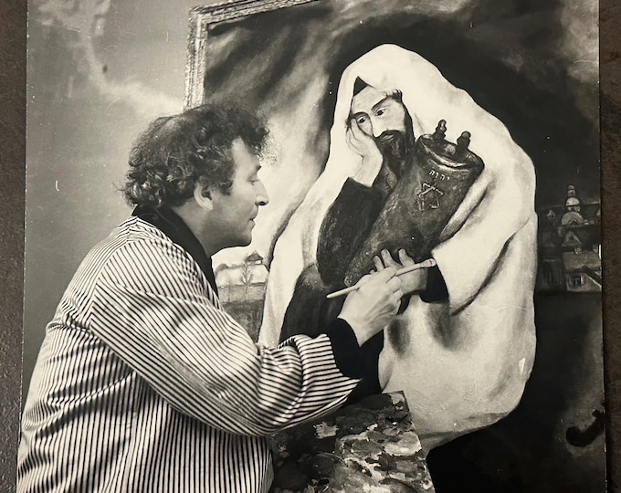 Rare Original 1934 Boris Lipnitzki Photograph of Marc Chagall – Studio Stamp – Vintage Press Photo