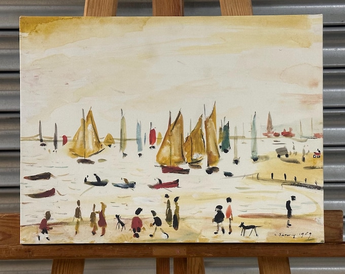 L.S Lowry Yachts Painting Canvas Print Wall Art Picture Home Decor