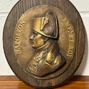 Antique Cast Bronze Napoleon Portrait Plaque ‘Napoleon Empr et Roi’
