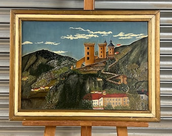Original Oil Painting Of The Foix Castle, The Pyrenees, France By Firmin Maffre (1894-1983) and dated 1965
