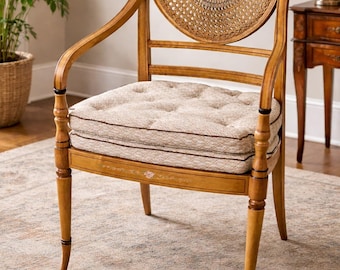 Stunning Antique Regency Style Bergère Back & Seat Area Chair With Hand Painted Floral Decoration