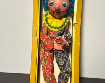 Vintage Pelham Clown Puppet With Box