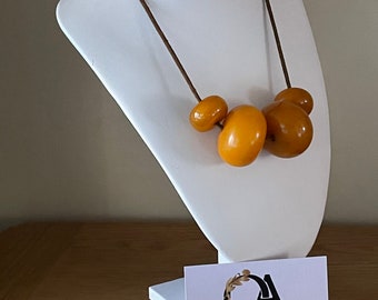 Vintage Large Amber Bead Necklace