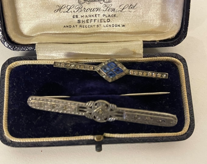 Two Wonderful Victorian Silver Bar Brooches